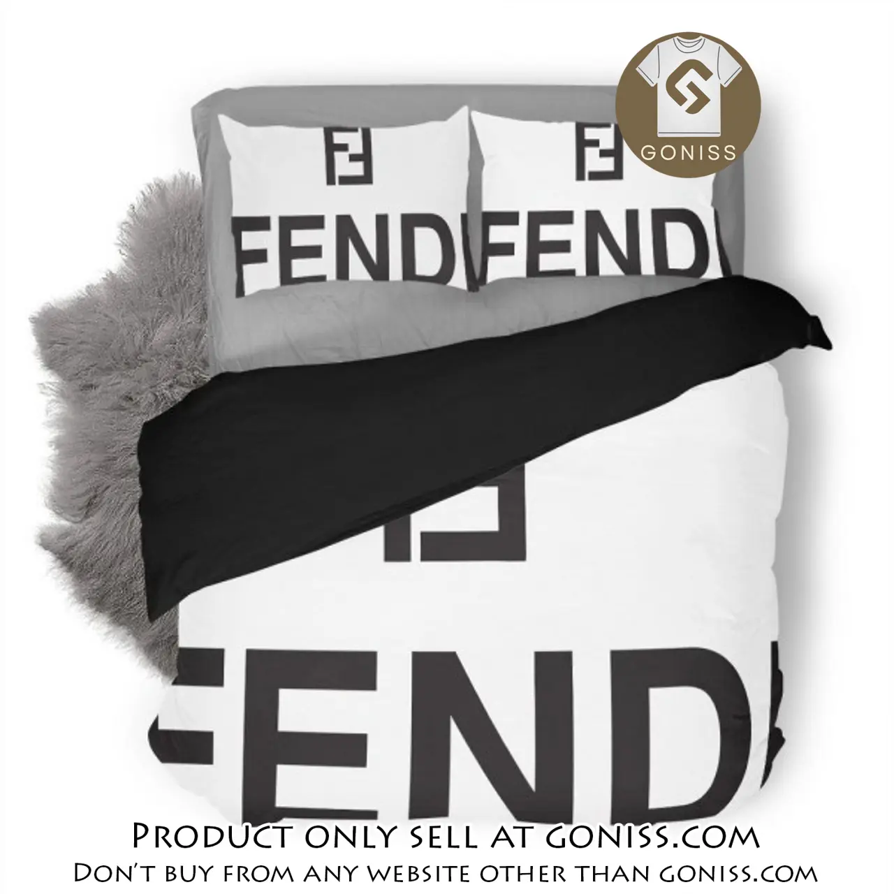 Fendi premium luxury logo fashion brand premium bedding set home decor gn5425537